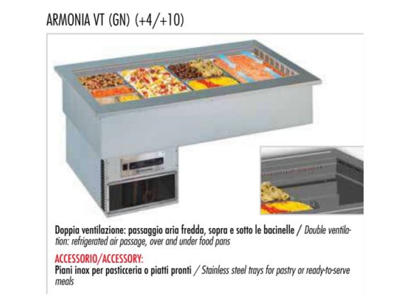 Vasca refrigerata Drop-in da incasso Armonia 2 VT GN